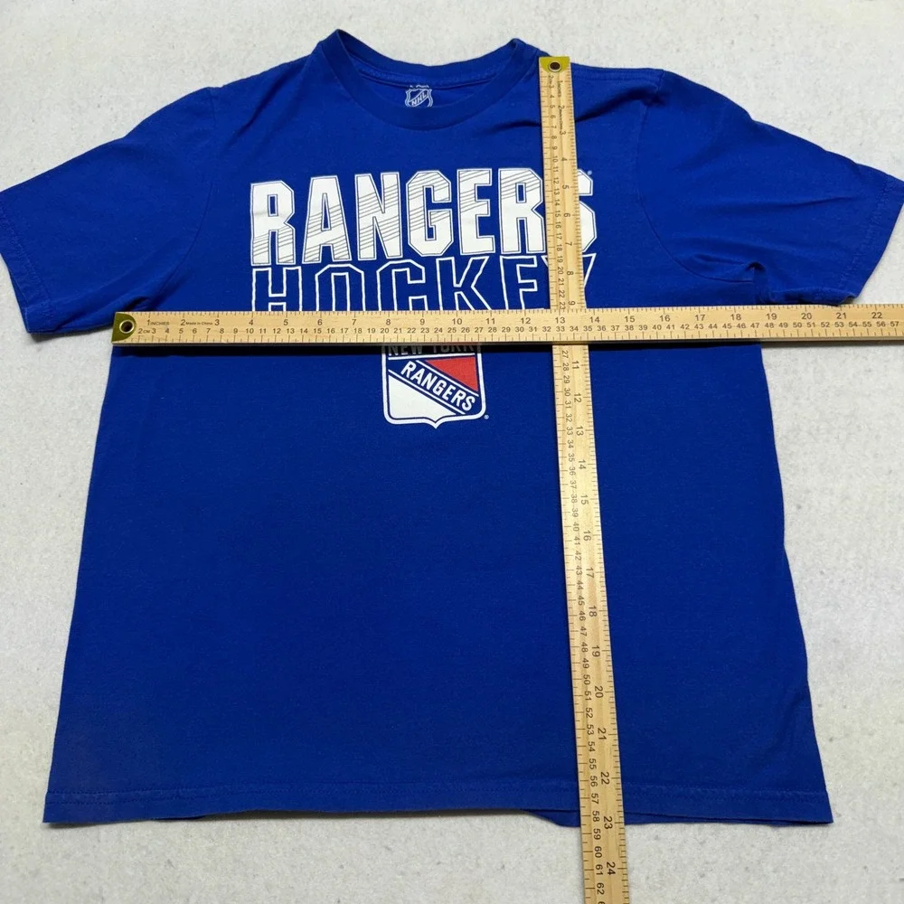 NHL New York‎ Rangers Hockey T-Shirt Blue Graphic Y2K Streetwear Youth XL 18